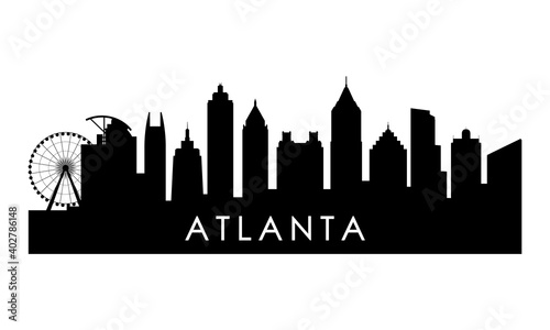 Atlanta Georgia skyline silhouette. Black Atlanta city design isolated on white background.