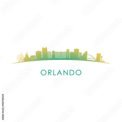 Orlando skyline silhouette. Vector design colorful illustration.