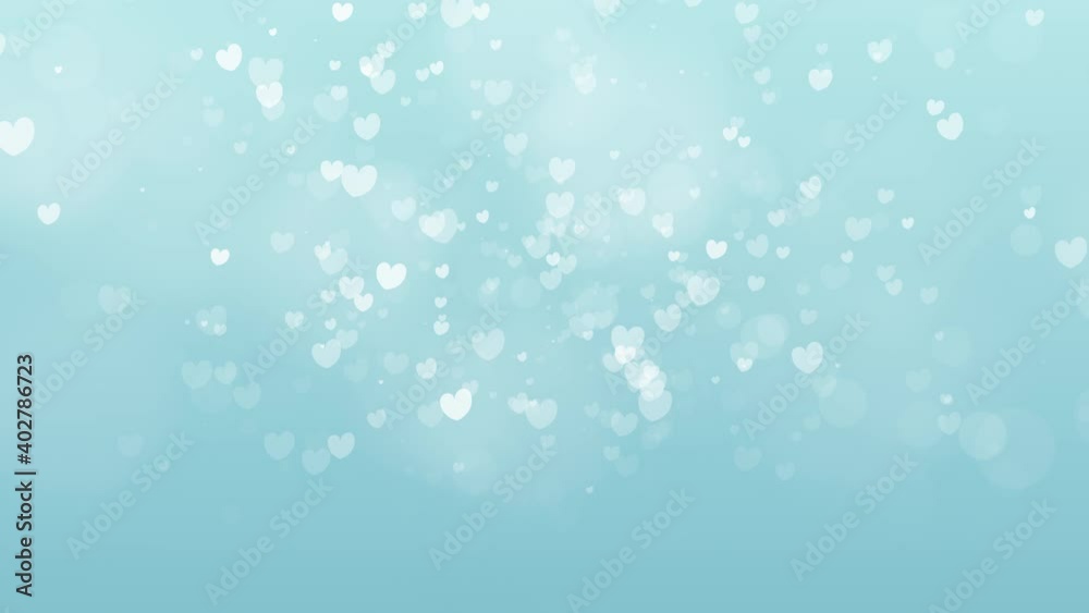 Motion graphic of Blue particle heart shape of love for valentine day celebration levitation on pastel blue background Motion graphic of Blue particle heart shape of love for valentine day celebration levitation on pastel blue background