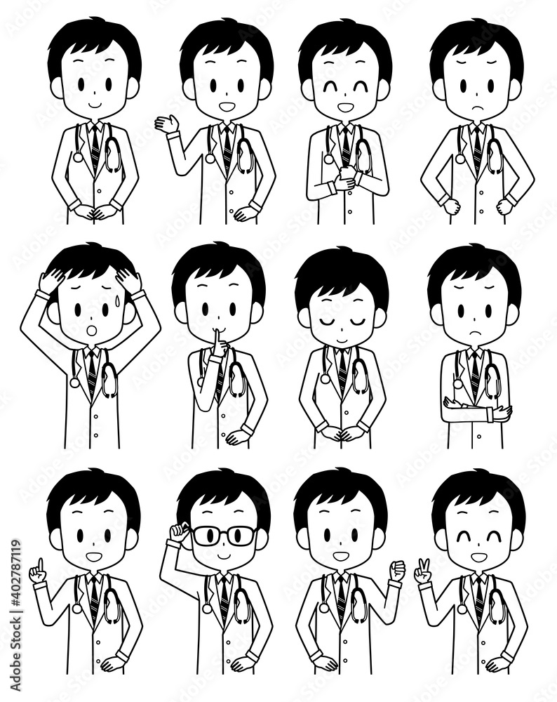 医師　表情セット