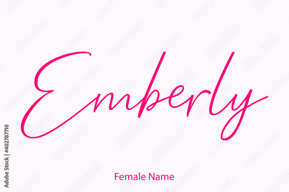 Emberly Female Name - in Stylish Lettering Cursive Typography Text