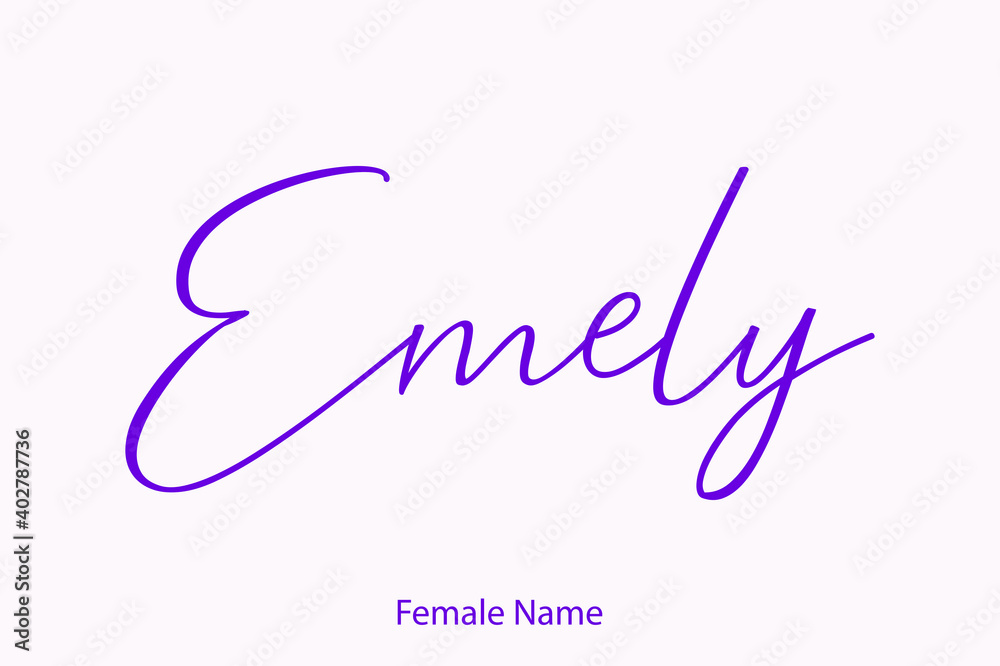 Fototapeta premium Emely Female Name - in Stylish Lettering Cursive Typography Text