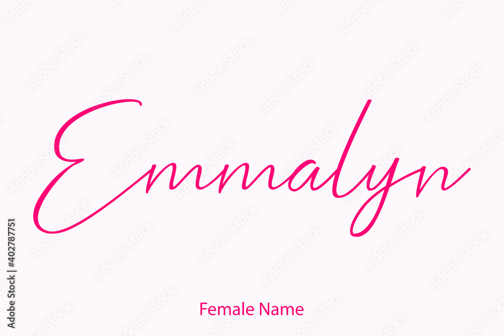 Emmalyn Female Name - in Stylish Lettering Cursive Typography Text