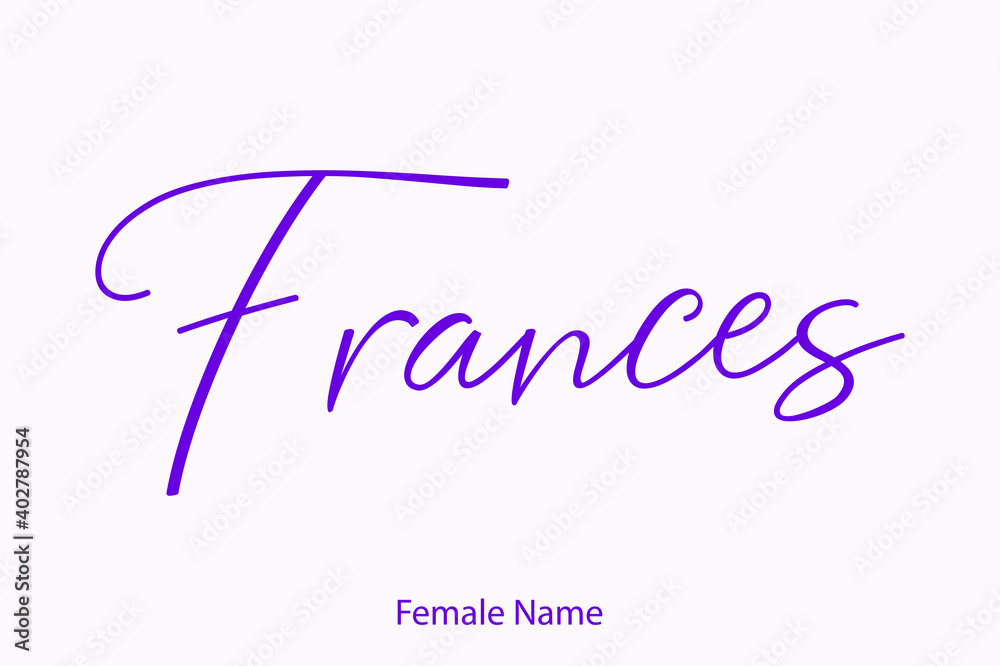 Fototapeta premium Frances Female Name - in Stylish Lettering Cursive Typography Text