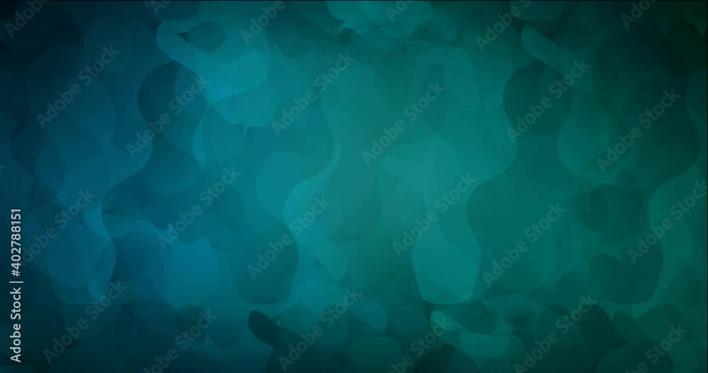 4K looping dark blue, green animation with random forms. Colorful chaotic forms with gradient in moving style. Clip for business commercials. 4096 x 2160, 30 fps.