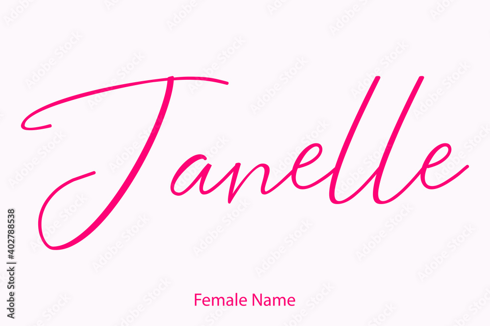 Janelle Female Name - in Stylish Lettering Cursive Typography Text