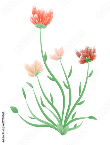 Plant with flowersIllustrator of a beautiful plant with flowers of different colors