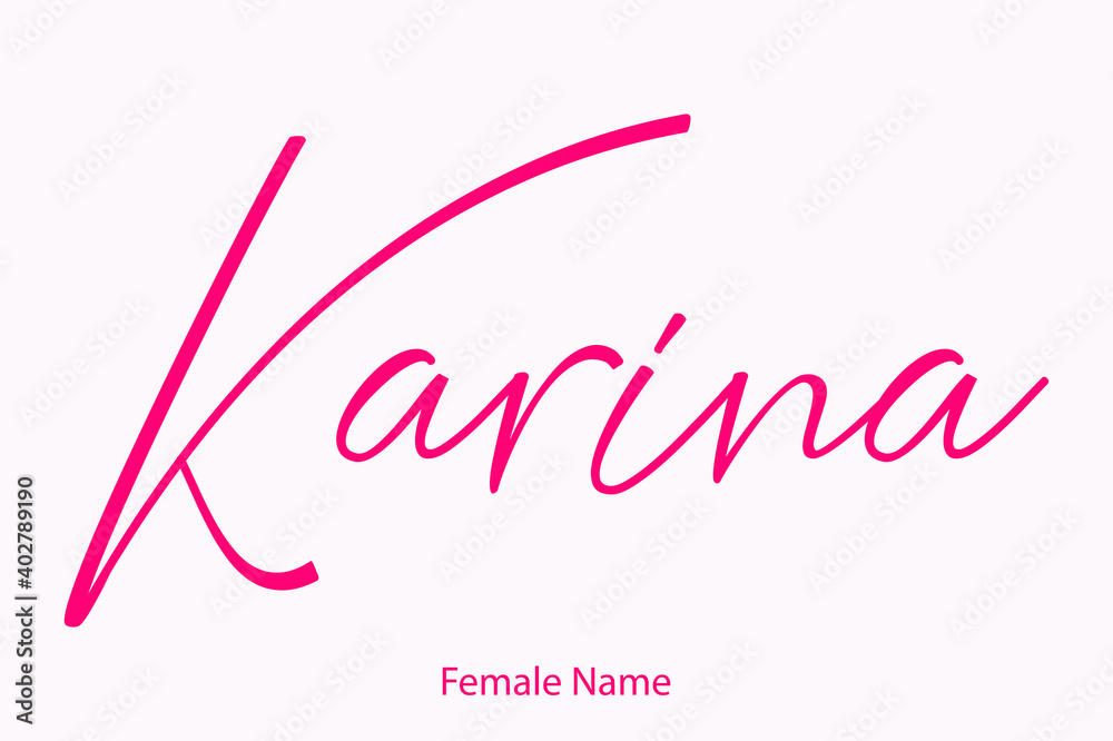 Karina Female name - Beautiful Handwritten Lettering  Modern Calligraphy Text