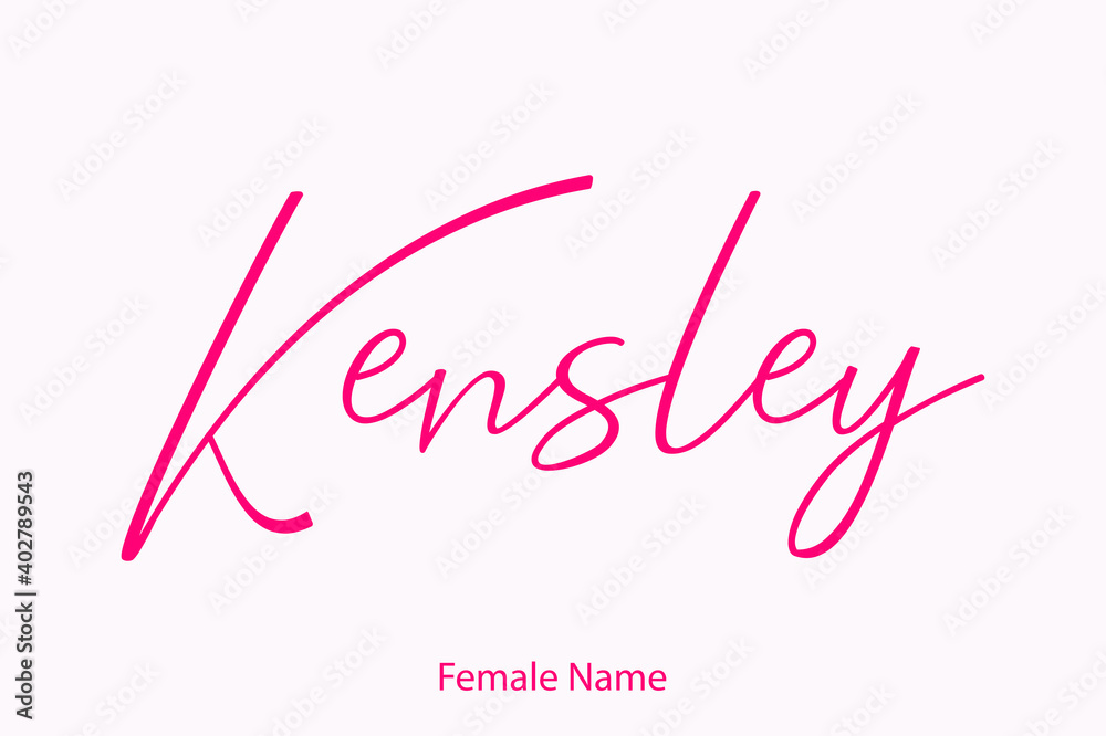 Kensley Female name - Beautiful Handwritten Lettering  Modern Calligraphy Text