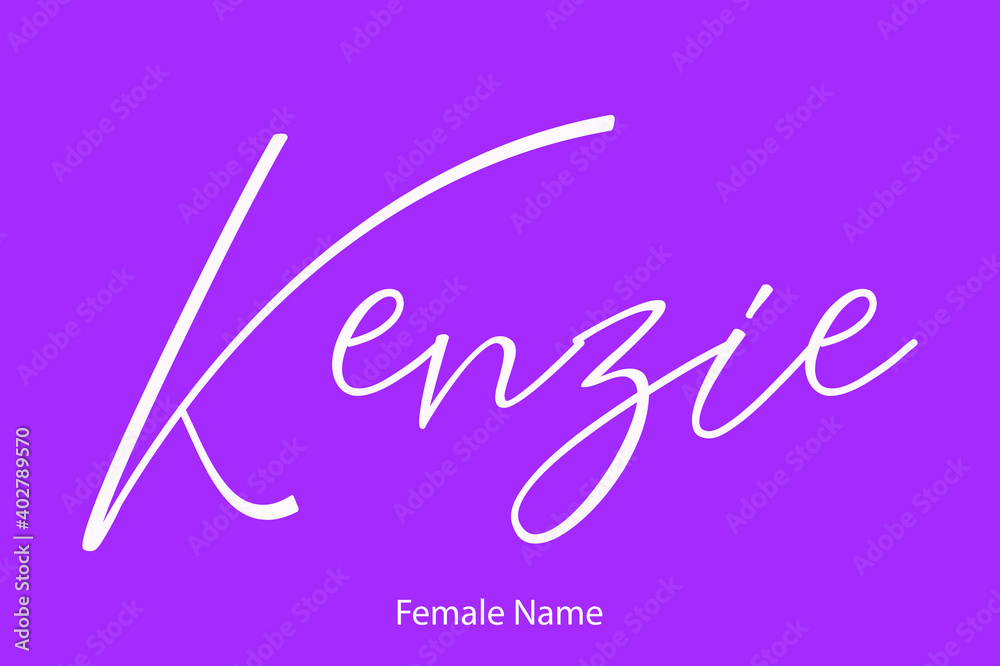 Kenzie Woman's Name. Typescript Handwritten Lettering Calligraphy Text
