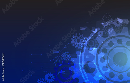 technology background with gear symbols patten network internet of things Ep.7