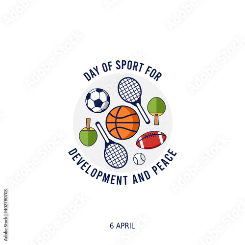 vector graphic of day of sport development and peace good for day of sport development and peace celebration. flat design. flyer design.flat illustration.