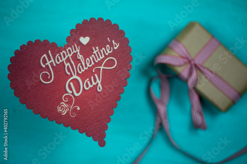 Gift box and hearts, Christmas present, valentine day surprise, birthday concept 