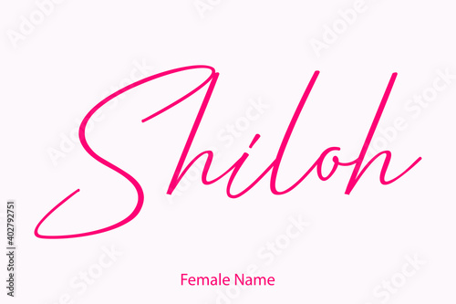 Shiloh Female name - in Stylish Lettering Cursive Calligraphy Pink Color Text