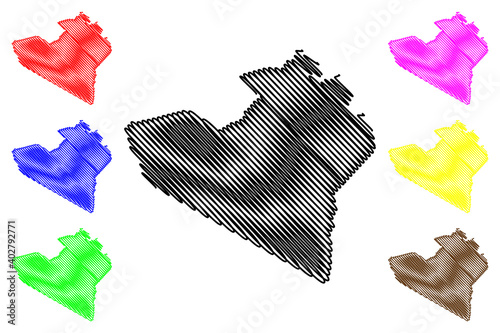 Narok County (Republic of Kenya, Rift Valley Province) map vector illustration, scribble sketch Narok map