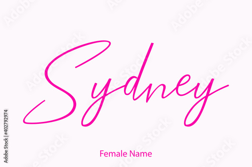 Female name "Sydney" - in Stylish Lettering Cursive Calligraphy Pink Color Text