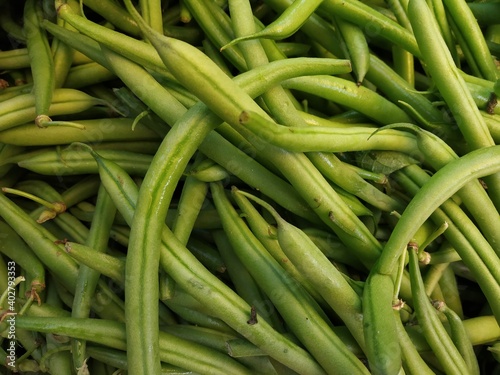 Close up view of green Beans