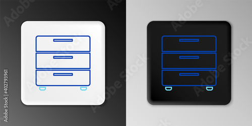 Line Furniture nightstand icon isolated on grey background. Colorful outline concept. Vector.