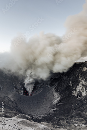 Active Dukono volcano on Halmahera, Indonesia