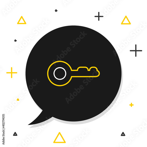 Line Diamond icon isolated on white background. Jewelry symbol. Gem stone. Colorful outline concept. Vector.