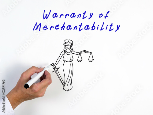 Business concept meaning Warranty of Merchantability with inscription on the piece of paper. photo