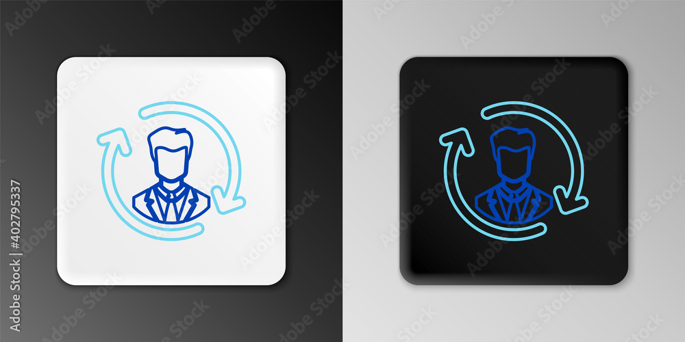 Line Human resources icon isolated on grey background. Human resources management, professional staff research, head hunter job. Colorful outline concept. Vector. Line Human resources icon isolated on grey background. Human resources management, professional staff research, head hunter job. Colorful outline concept. Vector.