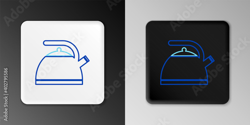 Line Kettle with handle icon isolated on grey background. Teapot icon. Colorful outline concept. Vector.