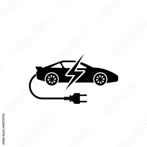 Electric car icon isolated on white background