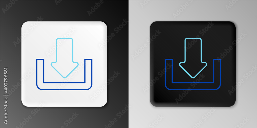 Line Download icon isolated on grey background. Upload button. Load symbol. Arrow point to down. Colorful outline concept. Vector. Line Download icon isolated on grey background. Upload button. Load symbol. Arrow point to down. Colorful outline concept. Vector.