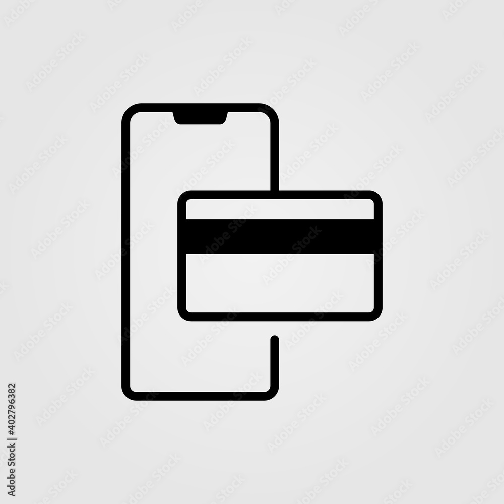 Mobile payment icon. Mobile banking symbol. Web site page and mobile app design element. Mobile payment icon. Mobile banking symbol. Web site page and mobile app design element.