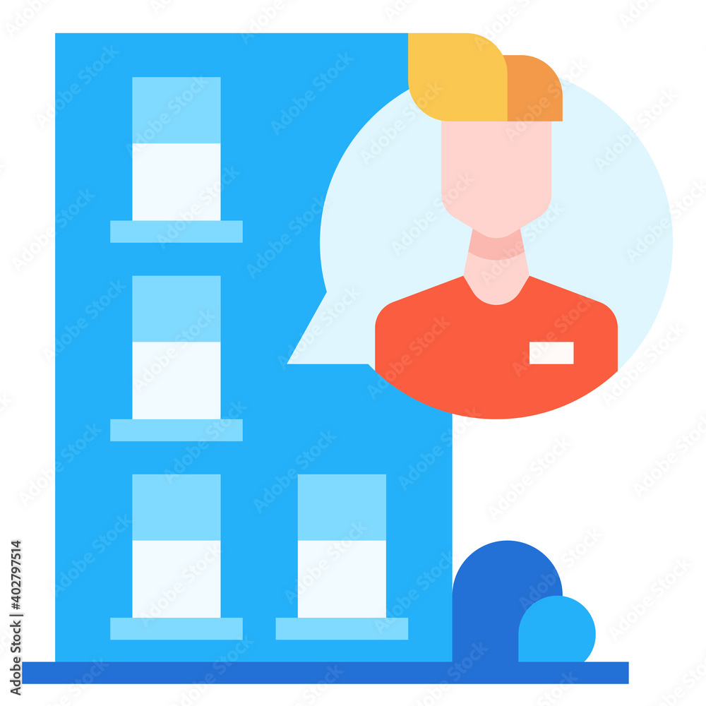 Stay apartment icon for webpage, application, card, printing, social media, posts etc.