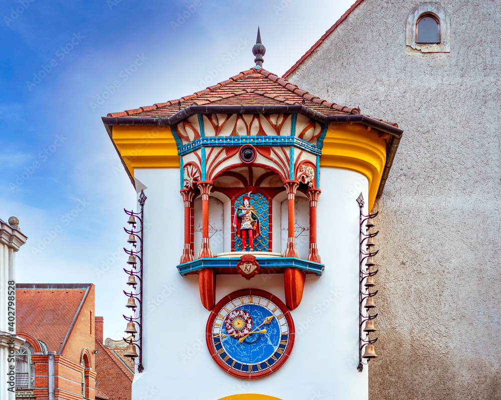 Colockworks and clock museum in Szekesfehervar Hungary. The characters