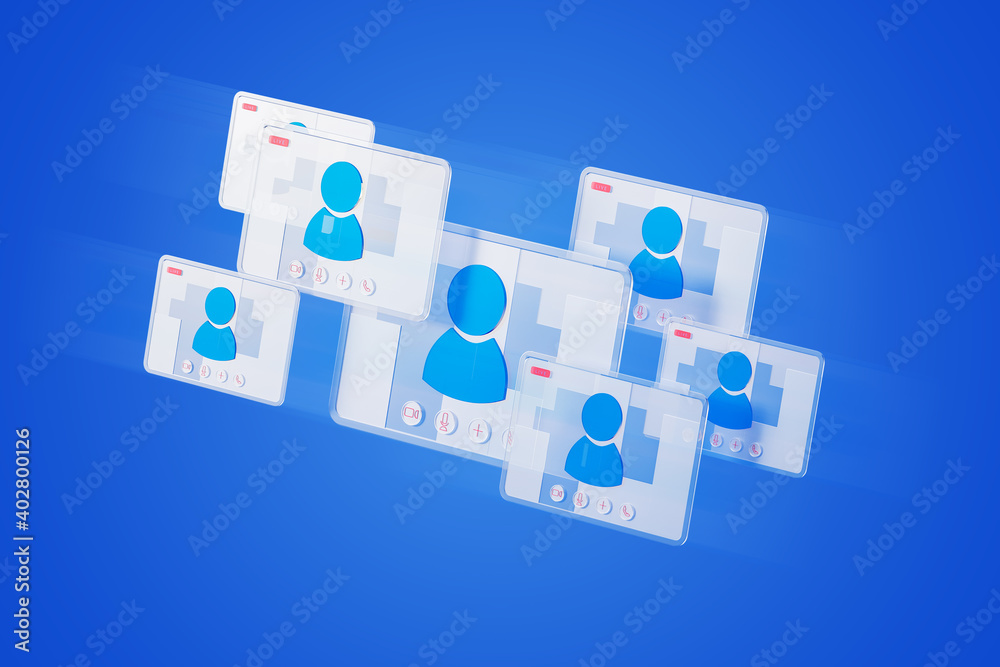Conference call concept, side view Conference call concept, side view