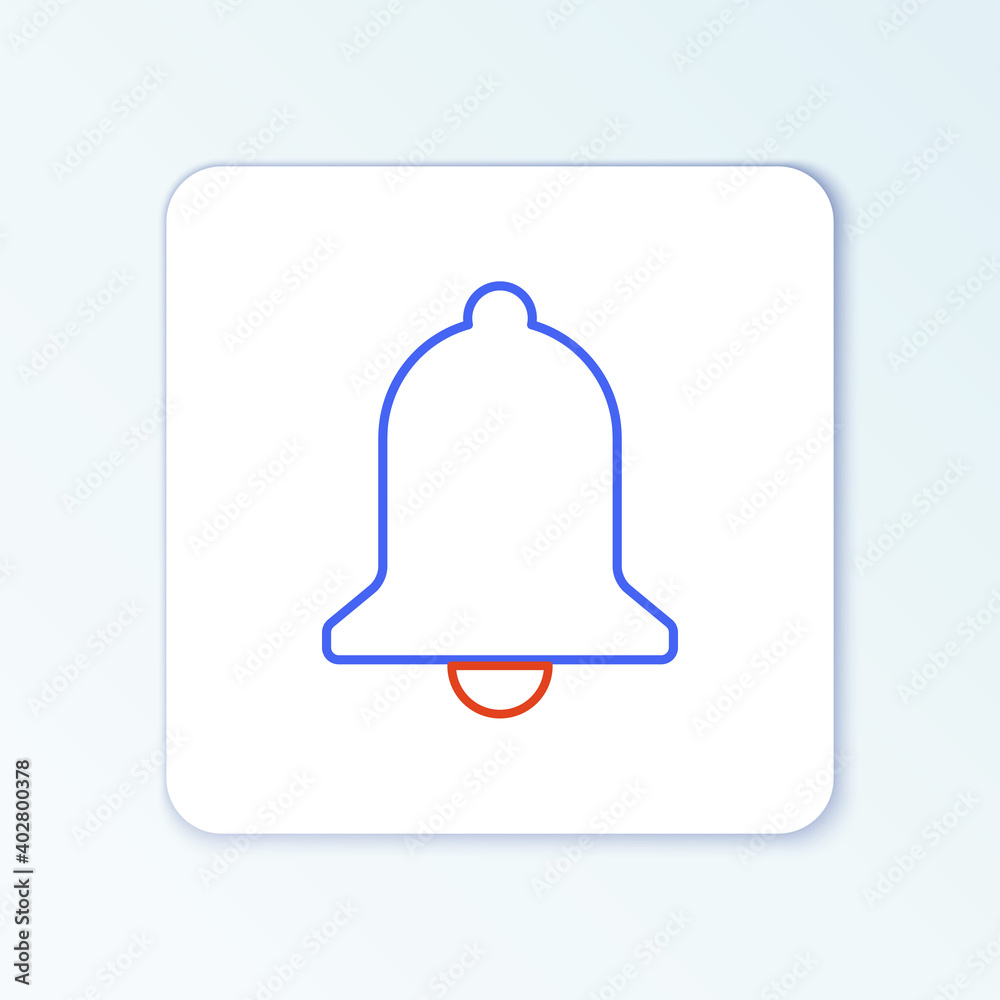 Line Ringing bell icon isolated on white background. Alarm symbol, service bell, handbell sign, notification symbol. Colorful outline concept. Vector. Line Ringing bell icon isolated on white background. Alarm symbol, service bell, handbell sign, notification symbol. Colorful outline concept. Vector.