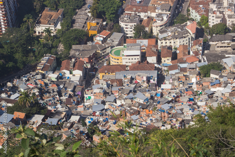 Scenic view down to the City of Rio de Janeiro in Brazil