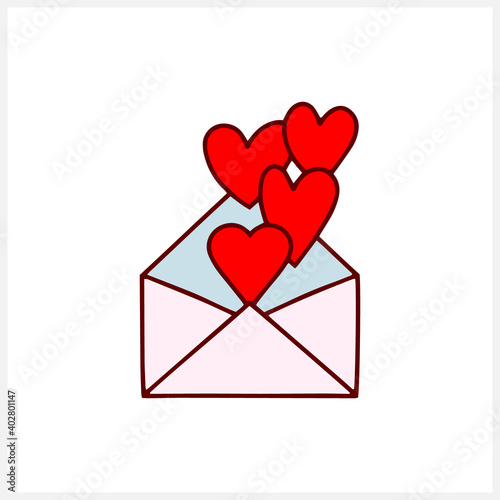 Doodle love icon isolated on white. Wedding design. Sketch vector stock illustration. EPS 10