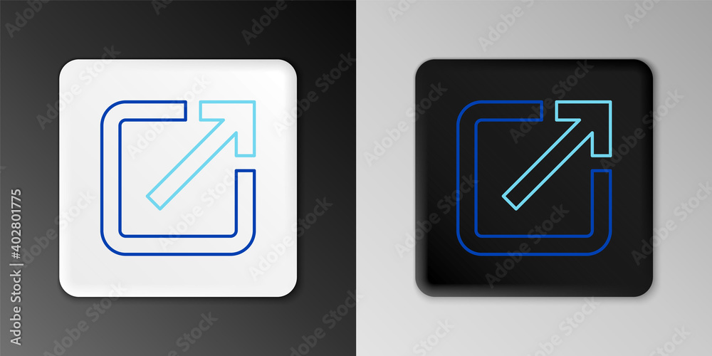 Line Open in new window icon isolated on grey background. Open another tab button sign. Browser frame symbol. External link sign. Colorful outline concept. Vector.