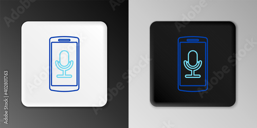 Free Download Line Mobile recording icon isolated on grey background. Mobile phone with microphone. Voice recorder app smartphone interface. Colorful outline concept. Vector. - GFXLoad
