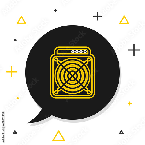 Line ASIC Miner icon isolated on white background. Cryptocurrency mining equipment and hardware. Application specific integrated circuit. Colorful outline concept. Vector.