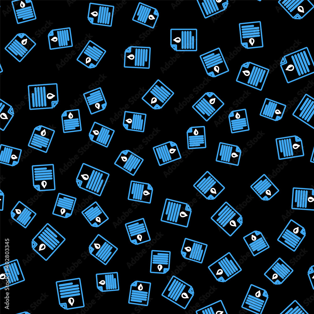 Line Medical clipboard with blood test results icon isolated seamless pattern on black background. Clinical record, prescription, medical check marks report. Vector. Line Medical clipboard with blood test results icon isolated seamless pattern on black background. Clinical record, prescription, medical check marks report. Vector.