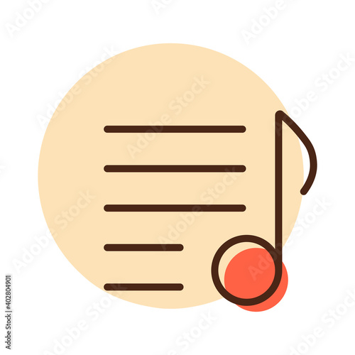 Music playlist vector icon. Musical note and list