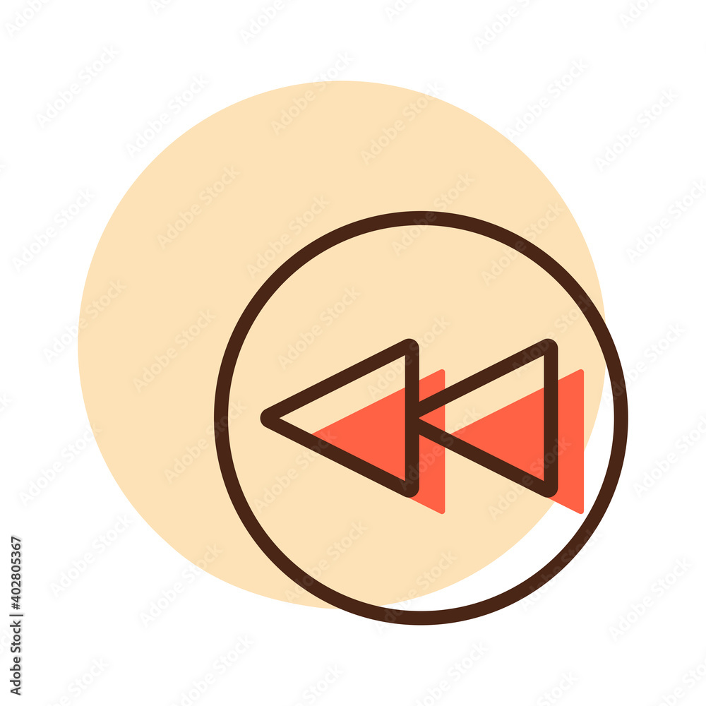 Play previous track button vector flat icon Play previous track button vector flat icon