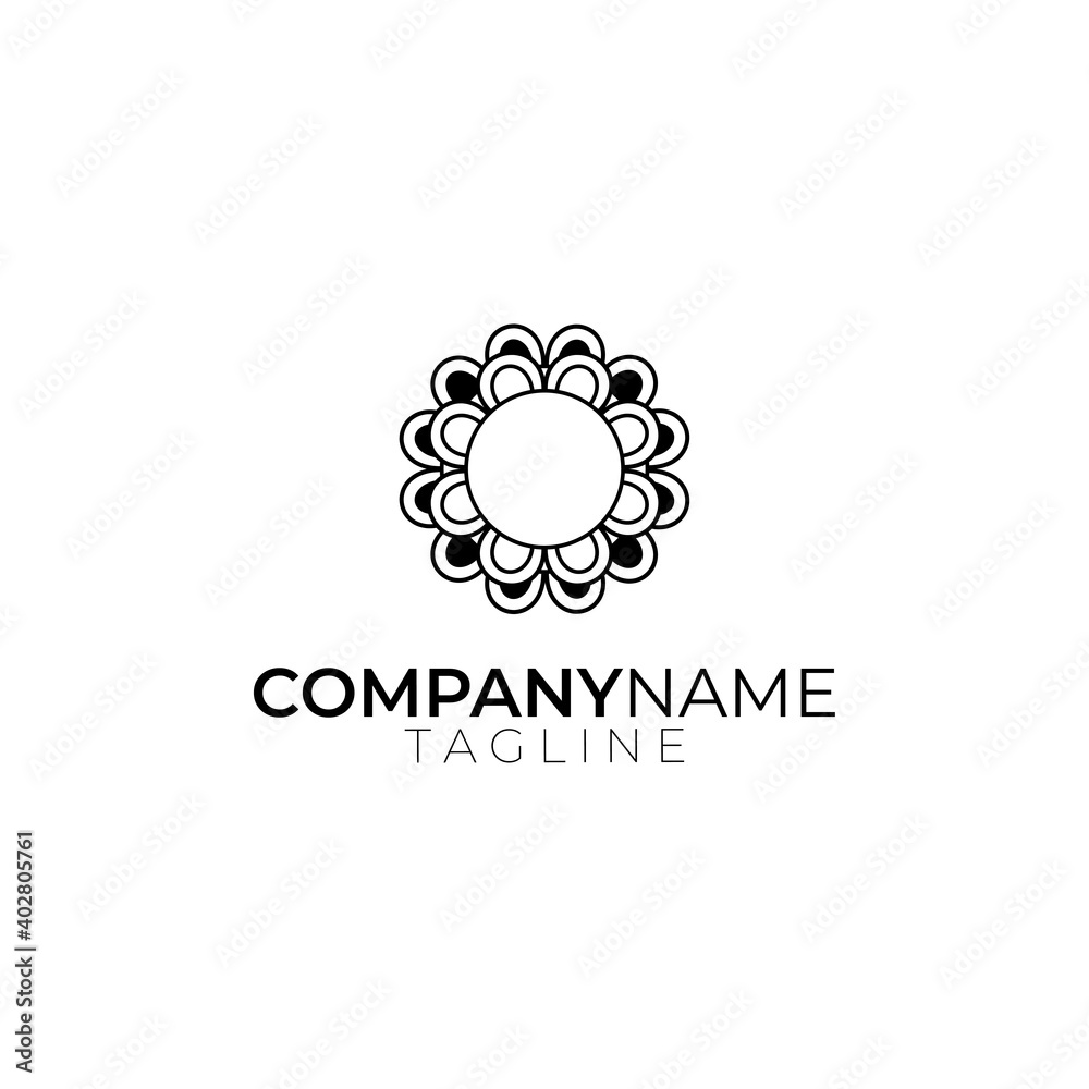Emblem luxury beauty spa, cosmetics, jewelry, hotel, restaurant. Wedding elegant outline frame. Vector floral luxury curve logo design. Round gold ornate frame. Vintage premium design vector element.