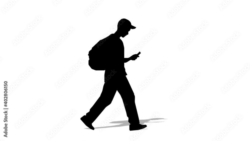 Walking silhouette boy cartoon animation. Loop animation ( 4K video ). Walking silhouette boy cartoon animation. Loop animation ( 4K video ).