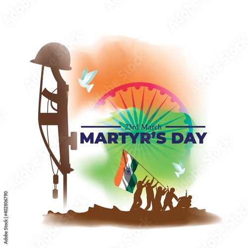 vector illustration for patriotic concept banner for Martyr's Day, 23 march with tricolor abstract background photo