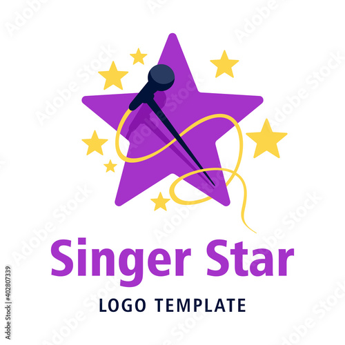 Singer star purple and yellow logo