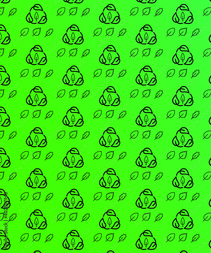 recycle leaves seamless pattern illustration