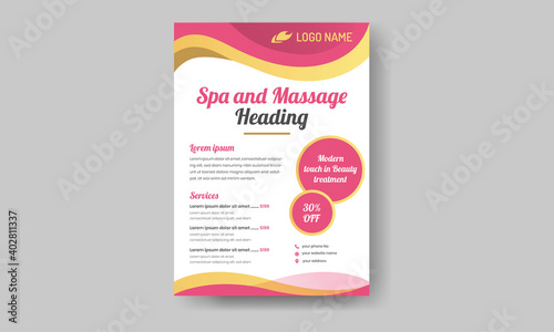 spa flyer, massage template, women salon, beauty treatment, spa beauty flyer