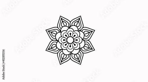 Vector Isolated Illustration of a Mandala. Black and White Mandala Design
