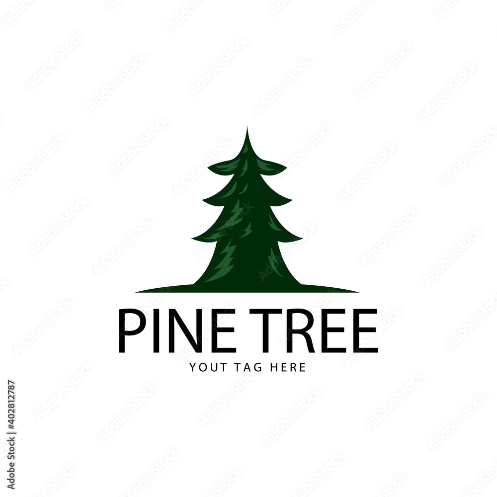 pine tree logo evergreen spruce fir vector emblem illustration design pine tree logo evergreen spruce fir vector emblem illustration design